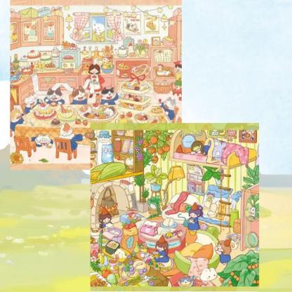 Whimsy World DIY 3D Sticker Collection - 2 Cute Miniature Scenes