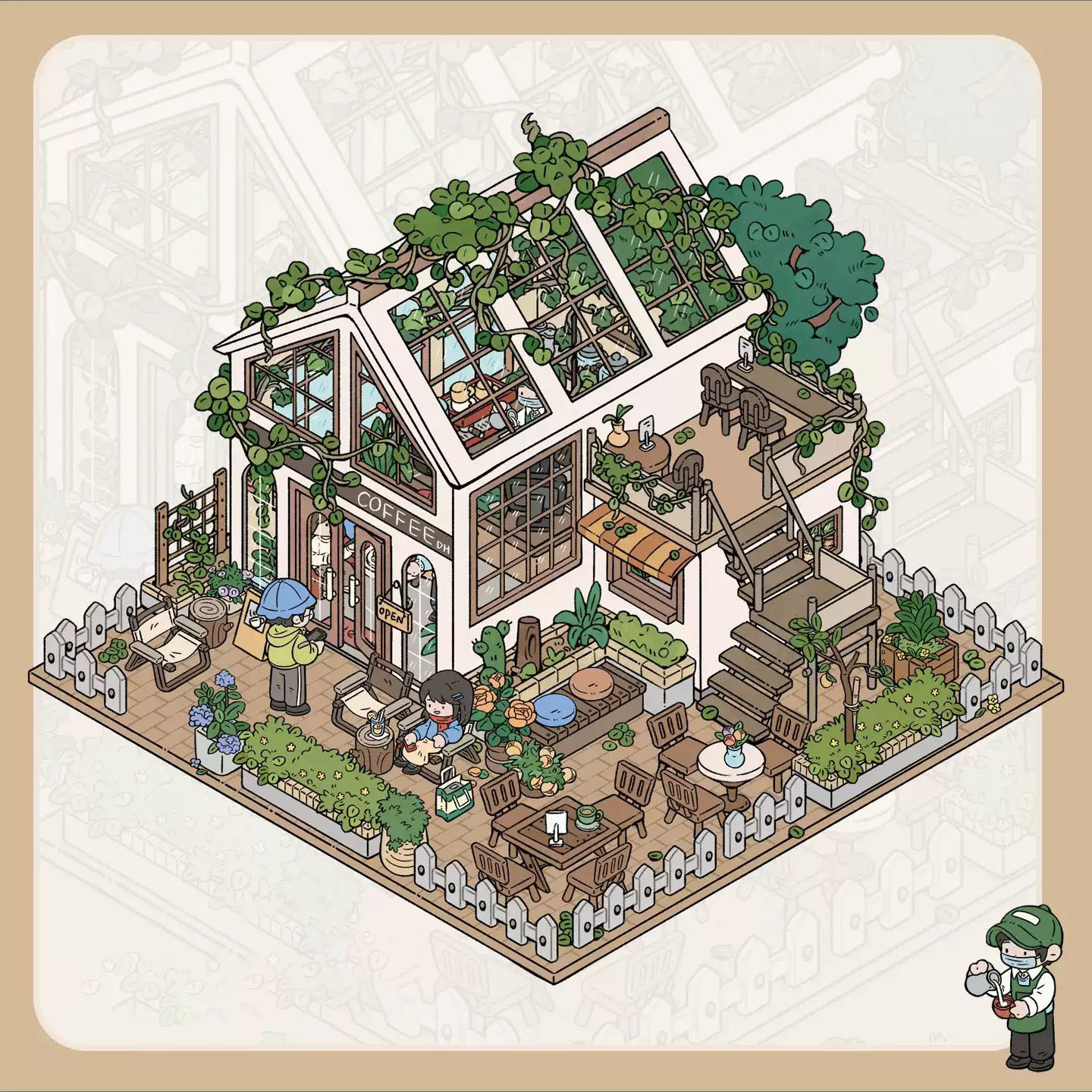 Street-side Shop DIY 3D Sticker Collection - 2 Cute Miniature Scenes