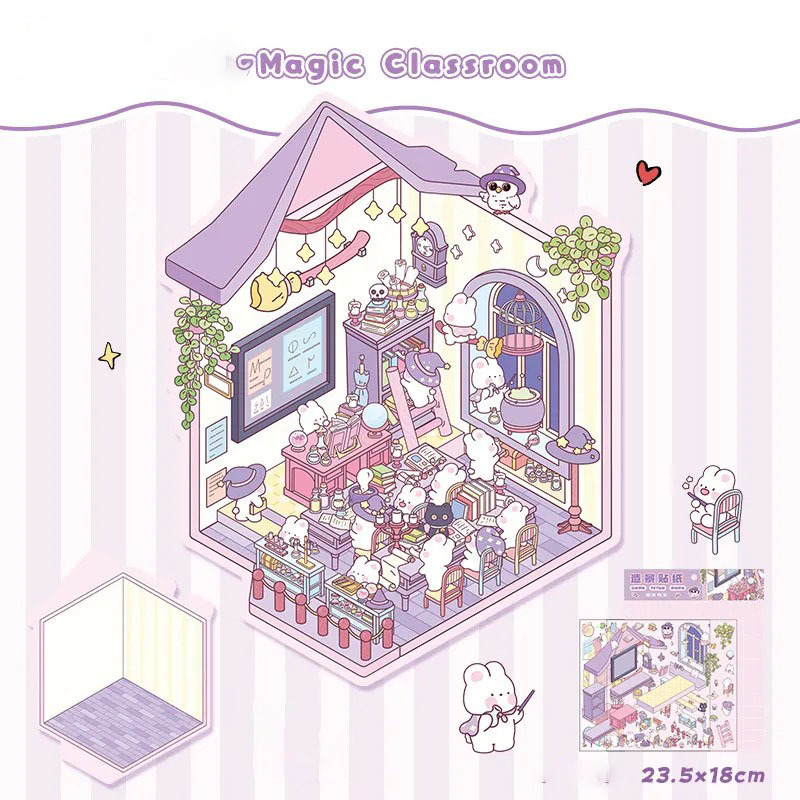 Magic Classroom DIY 3D Sticker Collection - Cute Miniature Scene