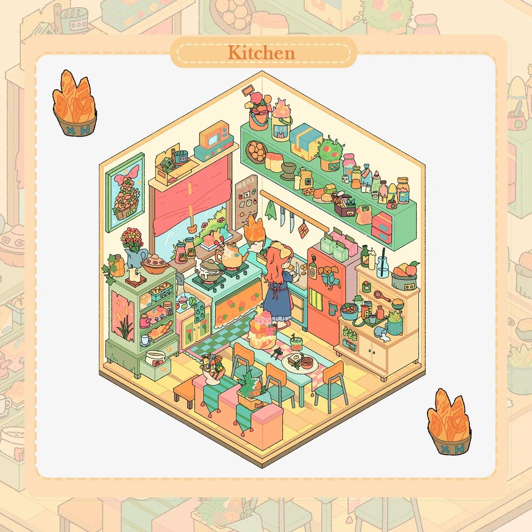 Home Paradise DIY 3D Sticker Collection - 4 Cute Miniature Scenes