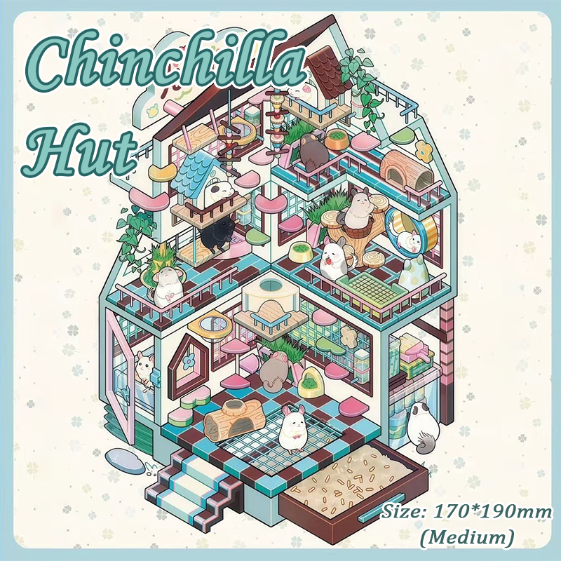 Mini Mansion DIY 3D Sticker Collection - 4 Cute Miniature Scenes