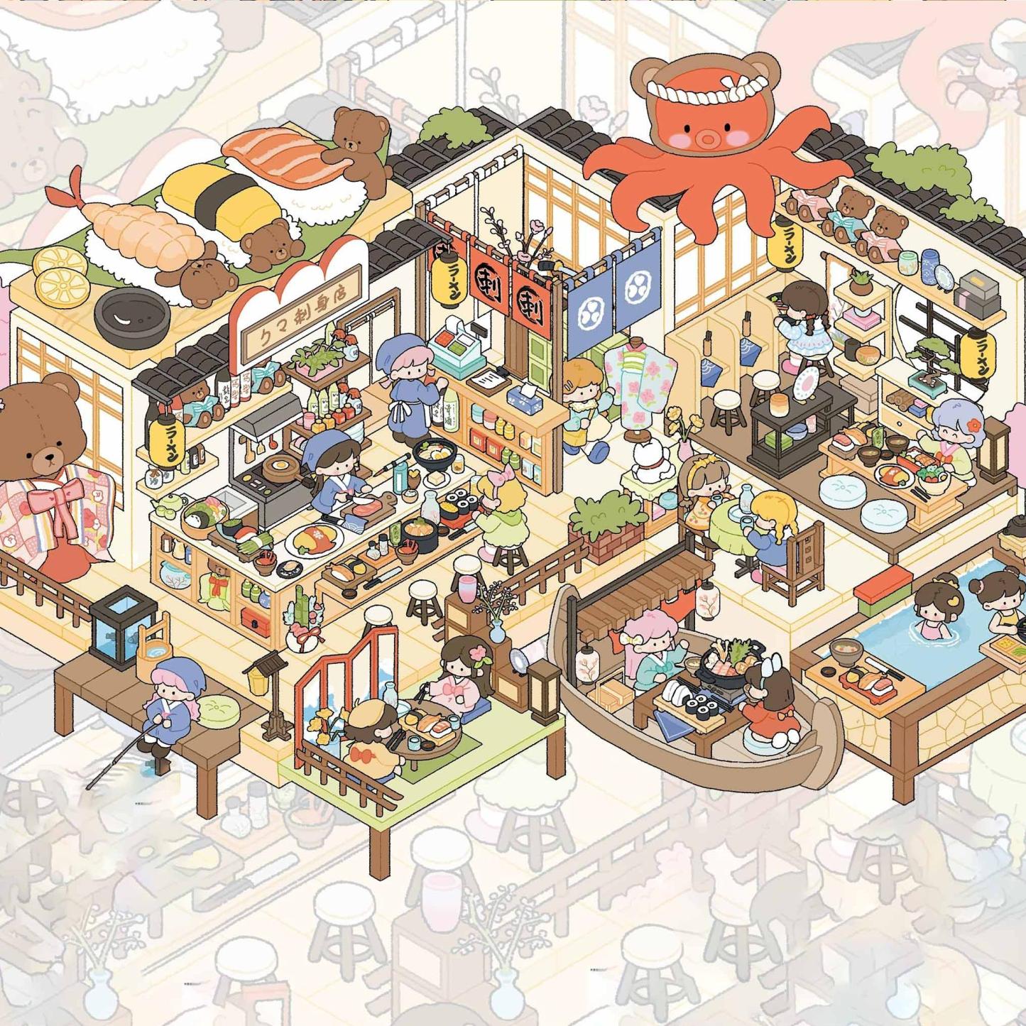 Retro Art DIY 3D Sticker Collection - 2 Cute Miniature Scenes