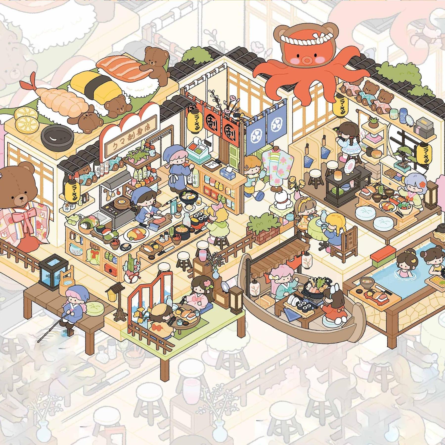 Retro Art DIY 3D Sticker Collection - 2 Cute Miniature Scenes