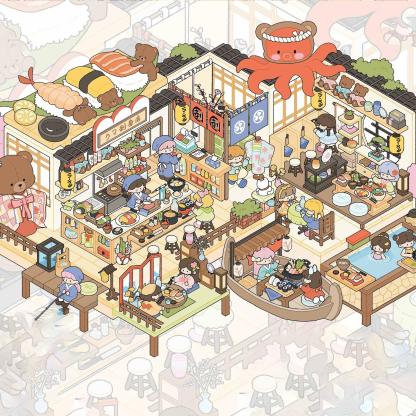 Retro Art DIY 3D Sticker Collection - 2 Cute Miniature Scenes