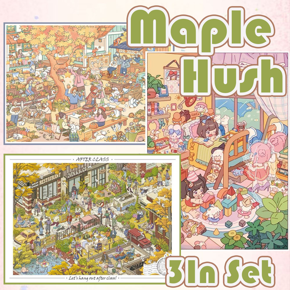 Maple Hush DIY 3D Scene Stickers Collection - 3 Cute Miniature Scenes