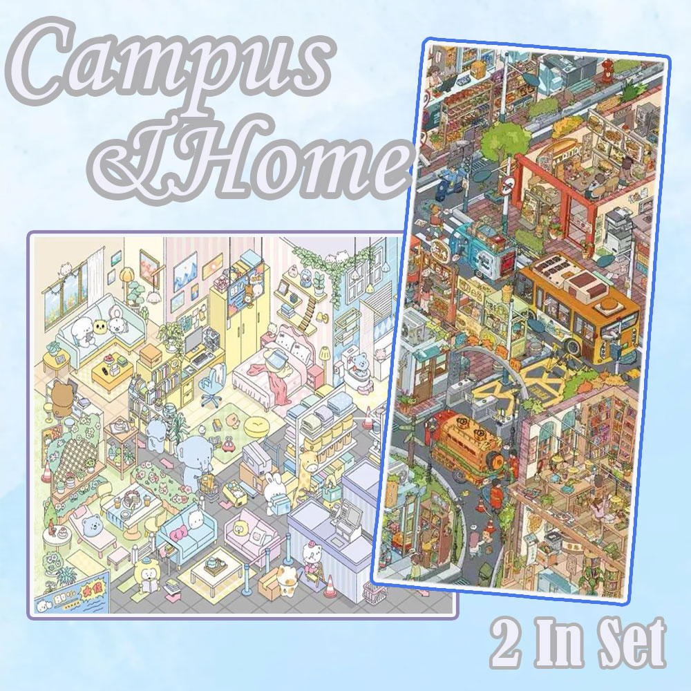 Campus&Home DIY 3D Scene Stickers Collection - 2 Cute Miniature Scenes