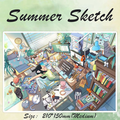Summer Sketch DIY 3D Scene Stickers - Cute Miniature Scene