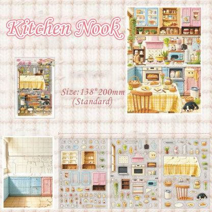 Indoor Retreat DIY 3D Scene Stickers Collection - 2 Cute Miniature Scenes