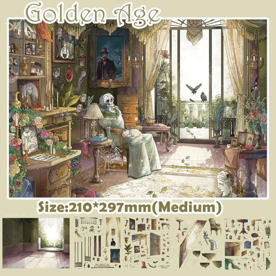 Gothic Reverie DIY 3D Scene Stickers Collection - 2 Cute Miniature Scenes
