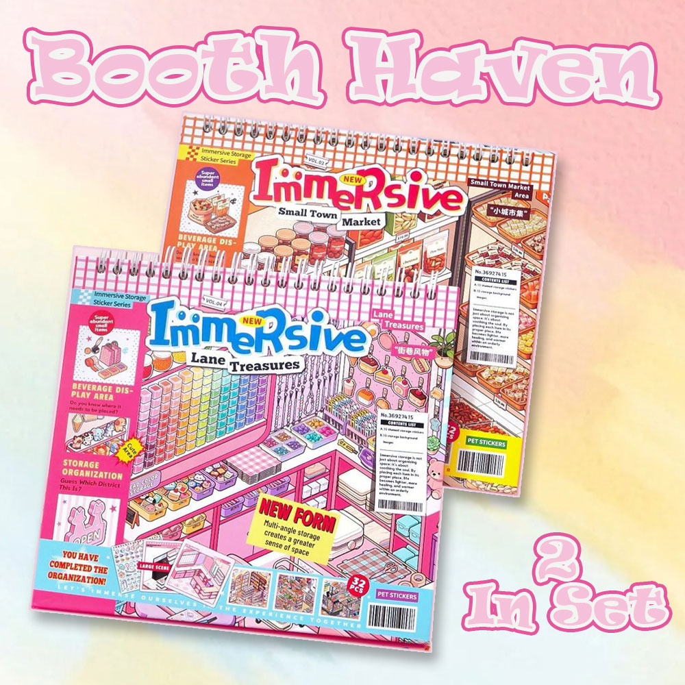 Booth Haven Books DIY 3D Scene Stickers Collection - 2 Cute Miniature Scenes (with guidelines)