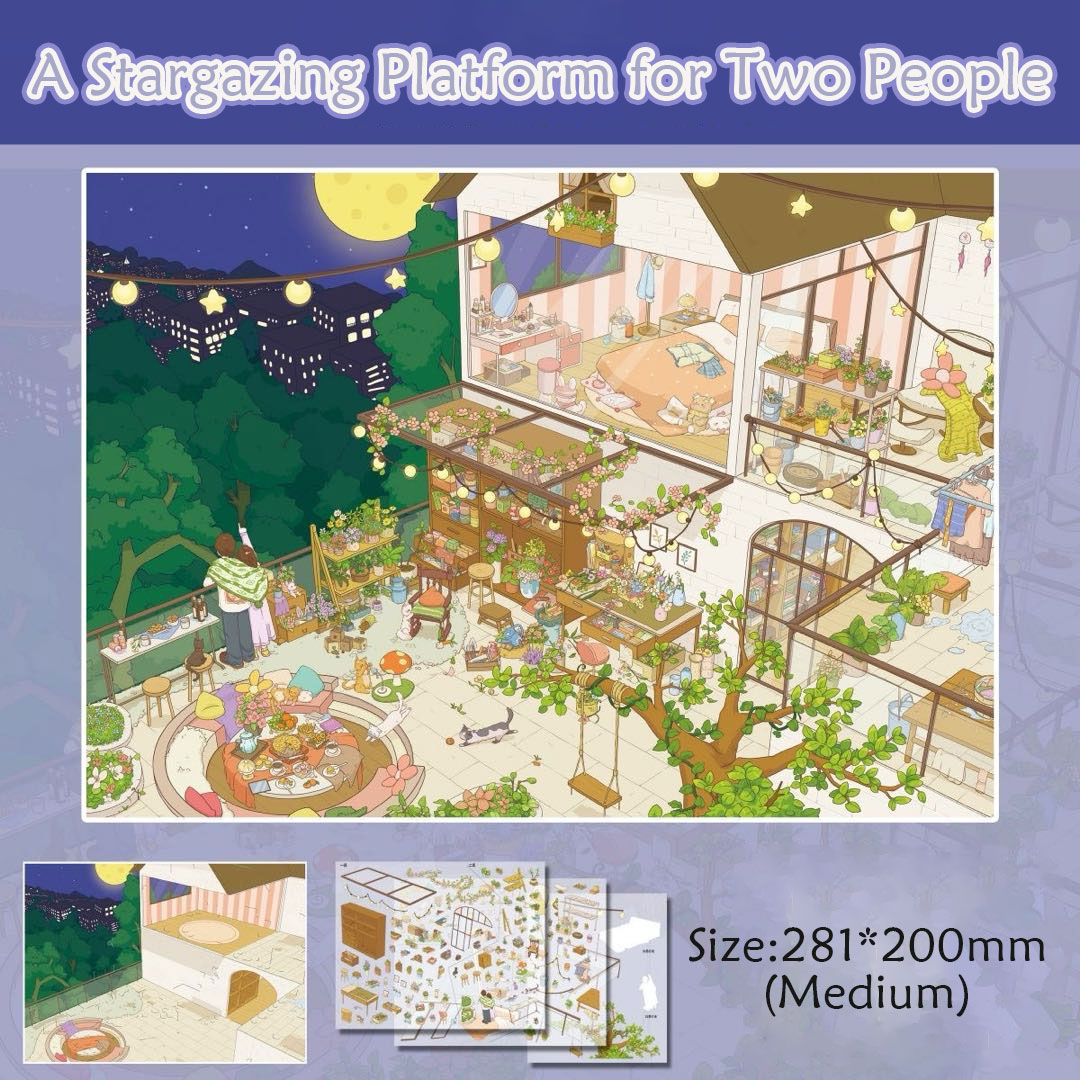 Twin Vistas DIY 3D Scene Stickers Collection - 5 Cute Miniature Scenes