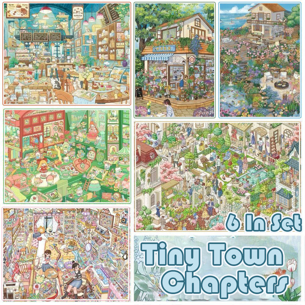Tiny Town Chapters DIY 3D Scene Stickers Collection - 6 Cute Miniature Scenes