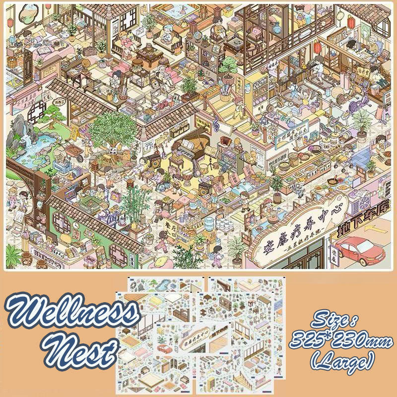 Town Pulse DIY 3D Scene Stickers Collection - 4 Cute Miniature Scenes