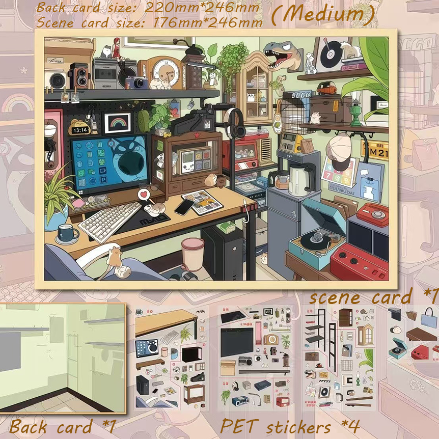 Study Desk DIY 3D Sticker Collection - Cute Miniature Scene
