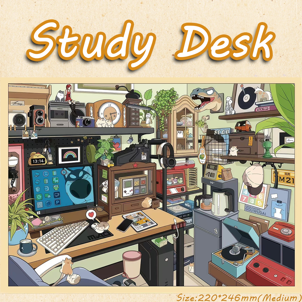 Study Desk DIY 3D Sticker Collection - Cute Miniature Scene