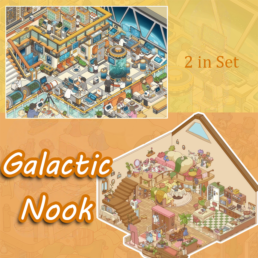Galactic Nook DIY 3D Sticker Collection - 2 Cute Miniature Scenes
