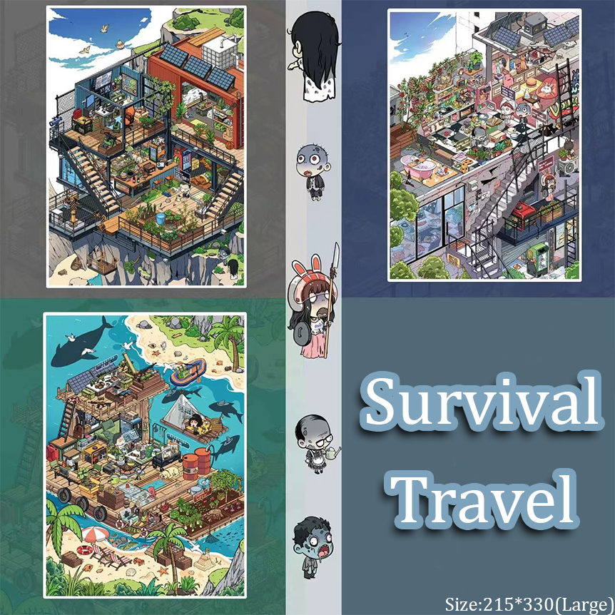 Survival Travel DIY 3D Sticker Collection - 2 Cute Miniature Scenes