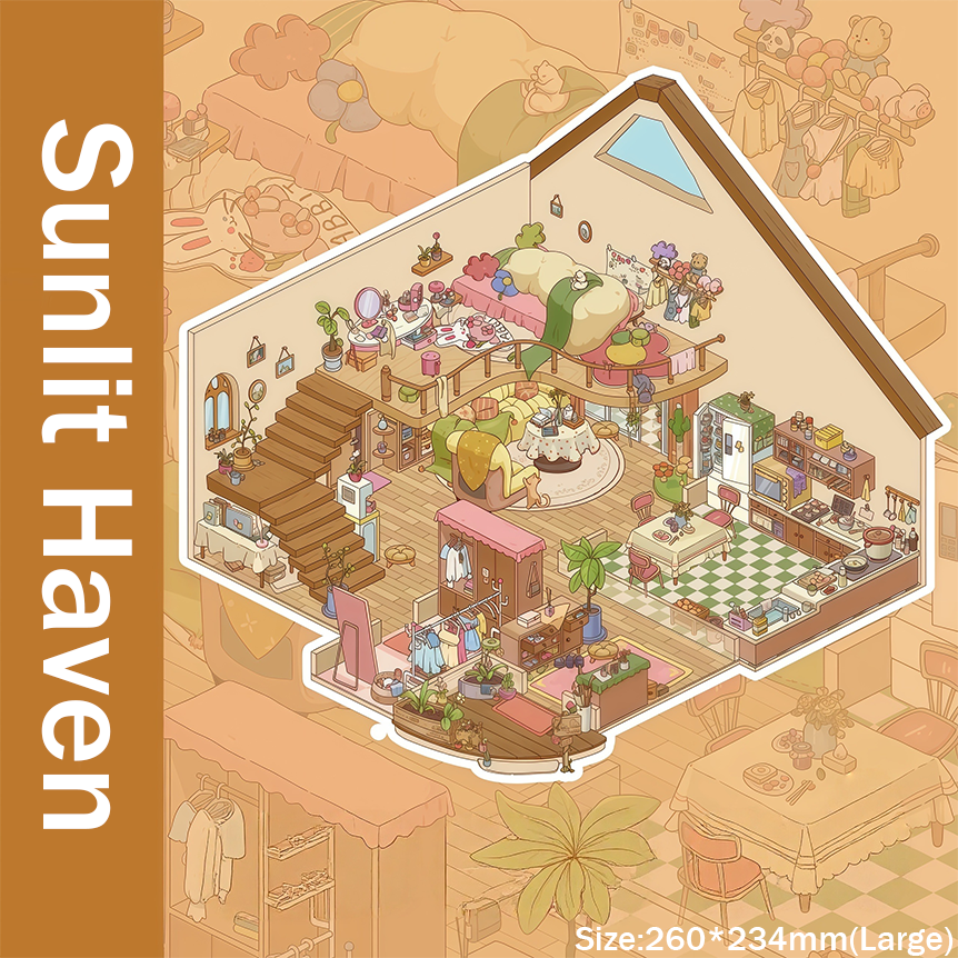 Galactic Nook DIY 3D Sticker Collection - 2 Cute Miniature Scenes