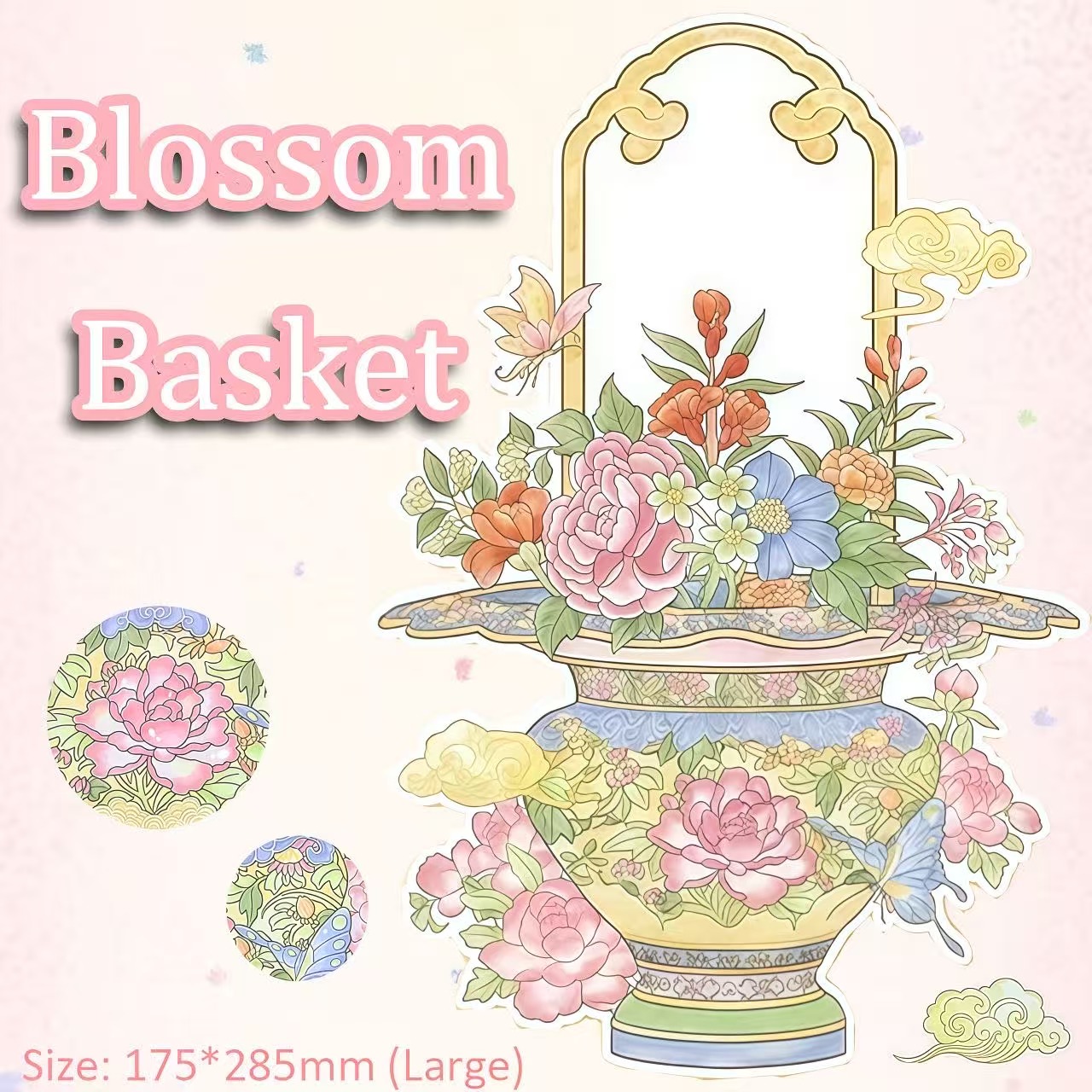 Blossom Basket DIY 3D Sticker Collection - Cute Miniature Scene