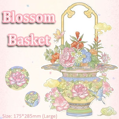 Blossom Basket DIY 3D Sticker Collection - Cute Miniature Scene
