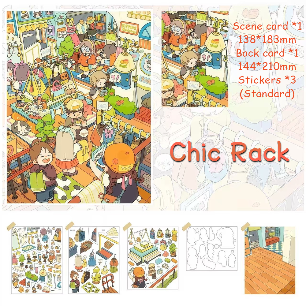 Living Frames DIY 3D Sticker Collection - 4 Cute Miniature Scenes