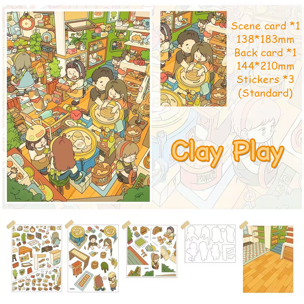 Living Frames DIY 3D Sticker Collection - 4 Cute Miniature Scenes