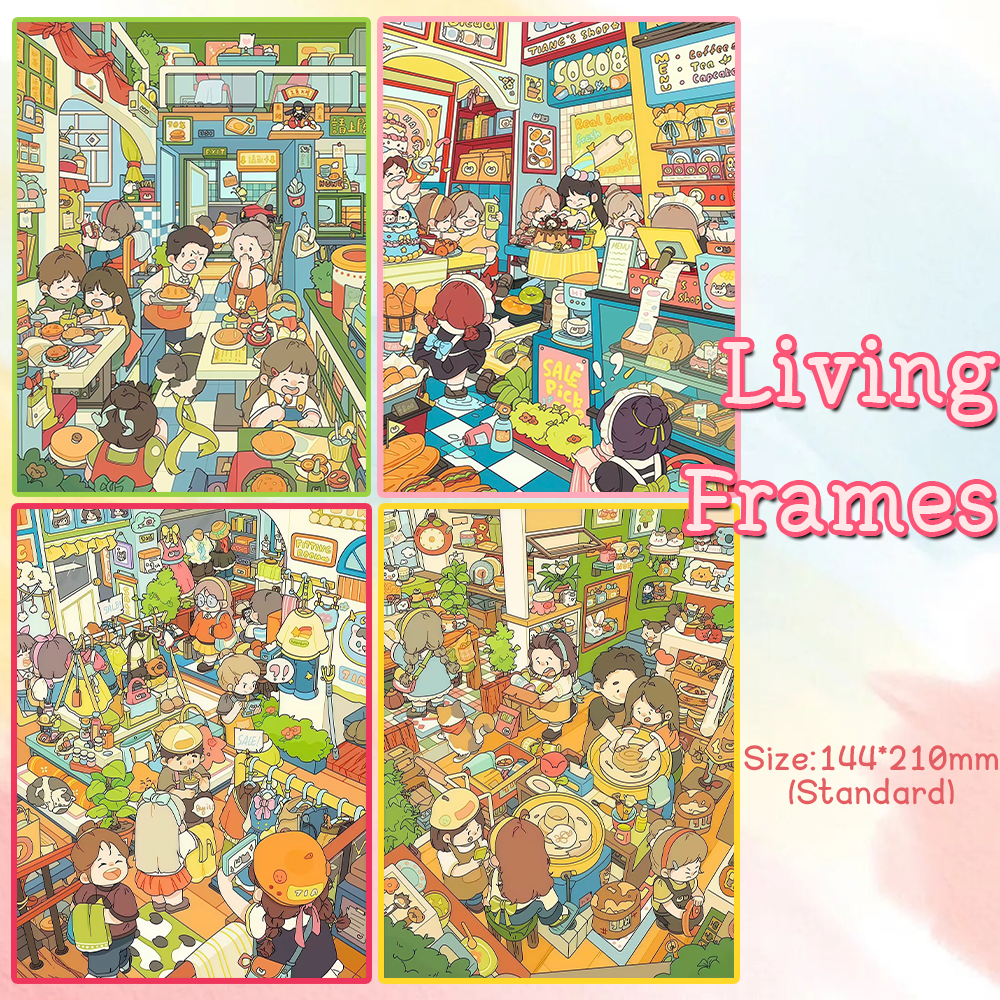 Living Frames DIY 3D Sticker Collection - 4 Cute Miniature Scenes