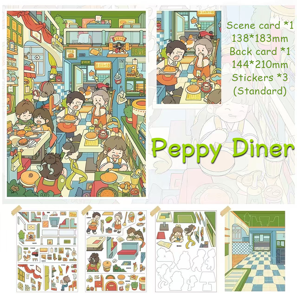 Living Frames DIY 3D Sticker Collection - 4 Cute Miniature Scenes