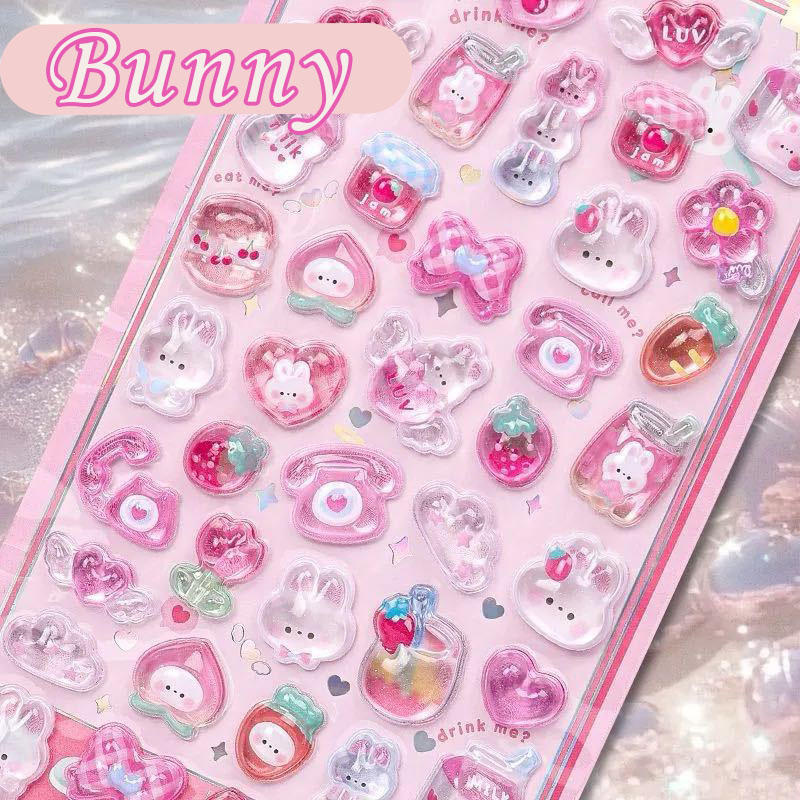 Pop & Glossy DIY 3D Crystal Puffy Stickers - 3 Cute Sets
