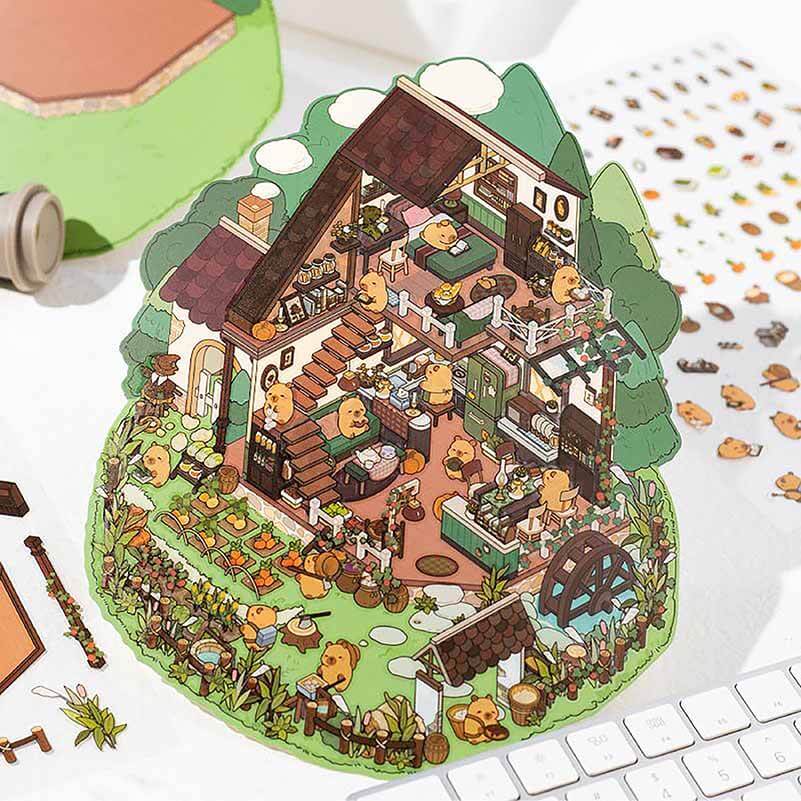 Fun House DIY 3D Scene Stickers 2 Cute Miniature Scenes