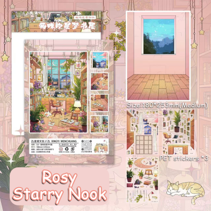 Sea&Bloom DIY 3D Sticker Collection - 4 Cute Miniature Scenes