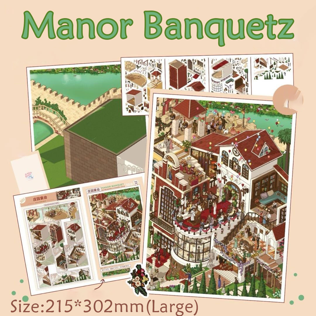 Time Scope DIY 3D Scene Stickers Collection - 4 Cute Miniature Scenes