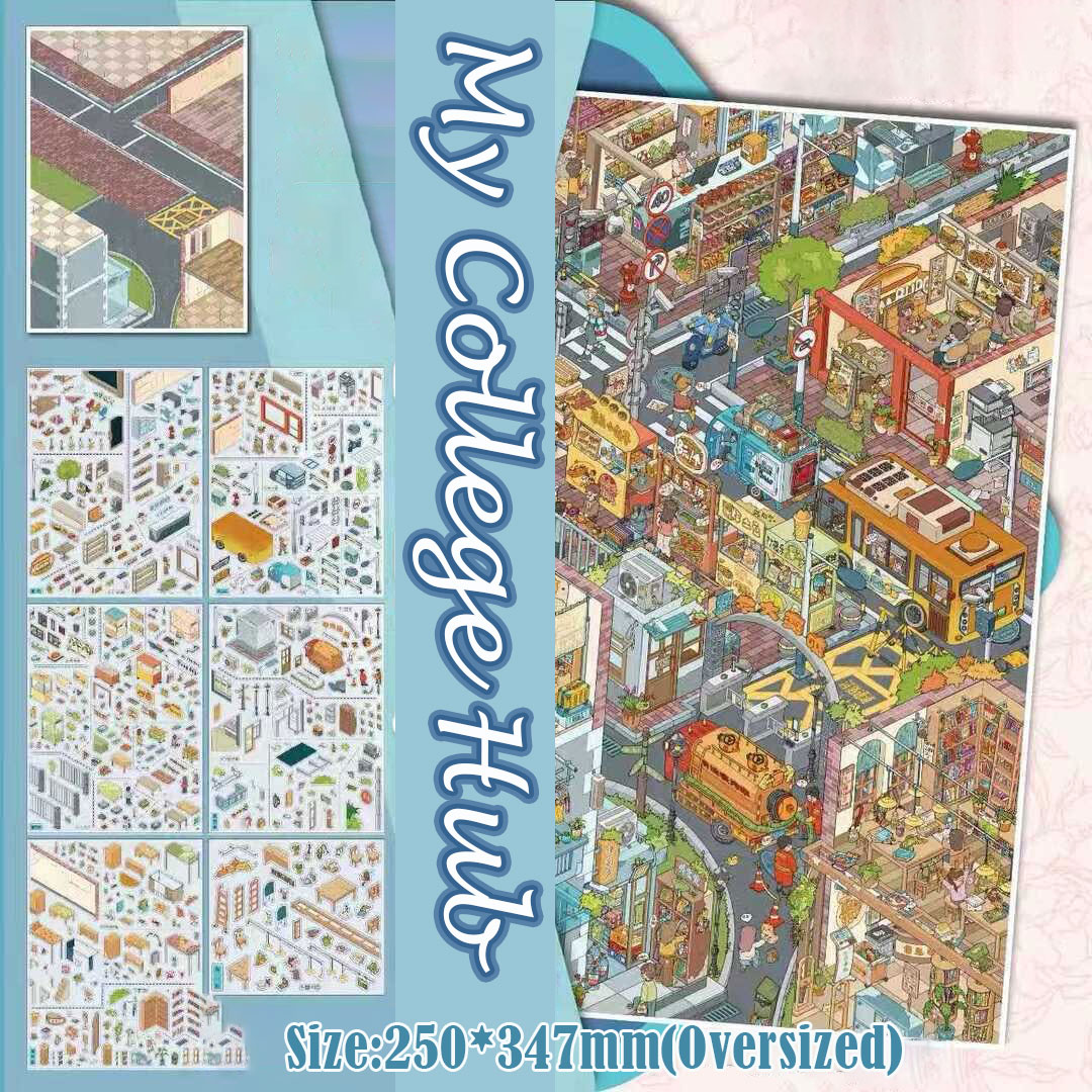 Campus&Home DIY 3D Scene Stickers Collection - 2 Cute Miniature Scenes