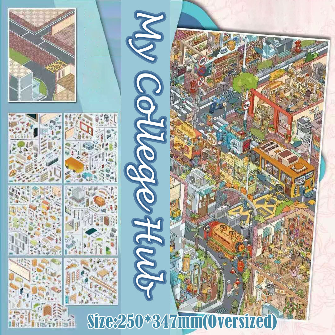 Campus&Home DIY 3D Scene Stickers Collection - 2 Cute Miniature Scenes