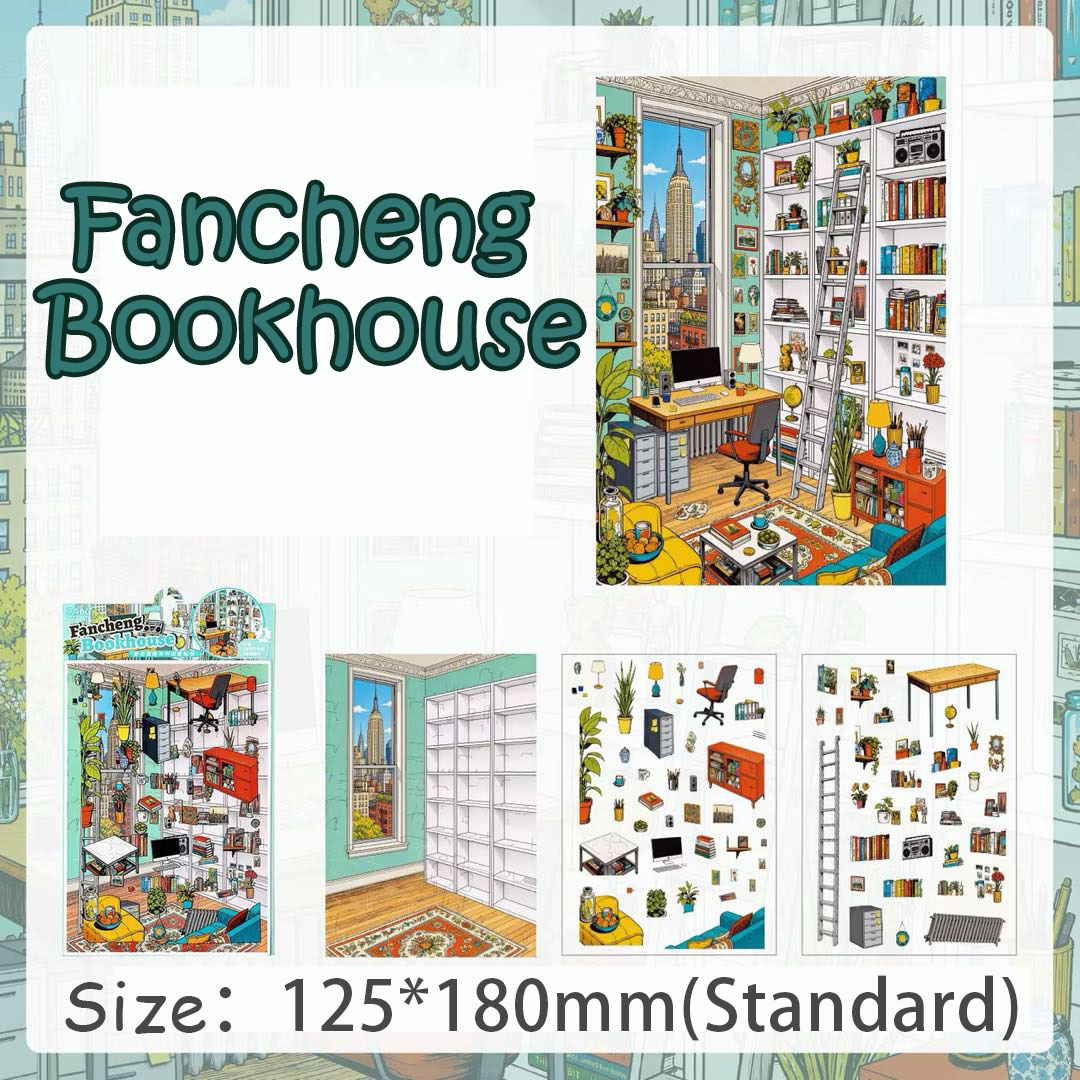 Window View DIY 3D Scene Stickers Collection - 4 Cute Miniature Scenes