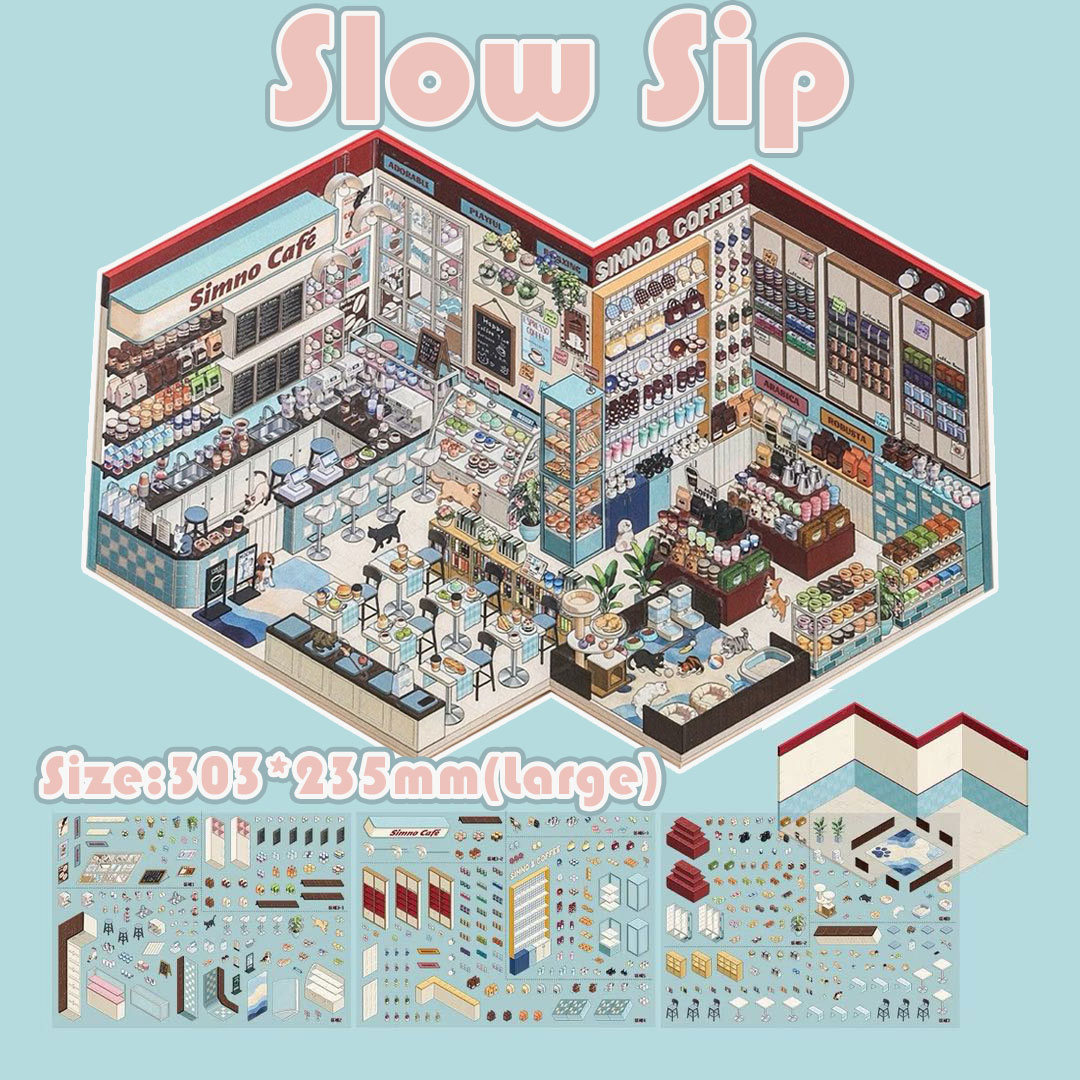 Big Cake&Bakery 3.0 DIY 3D Sticker Collection - 2 Cute Miniature Scenes