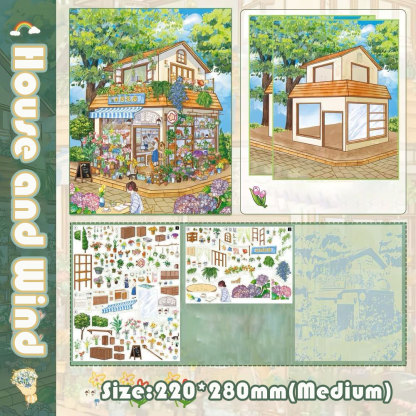  Tiny Town Chapters DIY 3D Scene Stickers Collection - 6 Cute Miniature Scenes