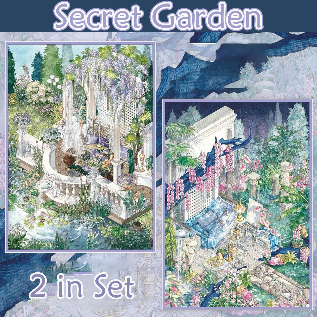 Secret Garden DIY 3D Scene Stickers Collection - 2 Cute Miniature Scenes