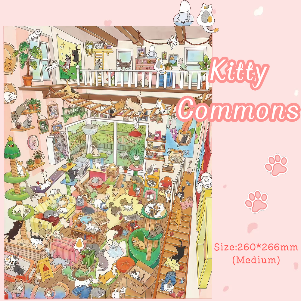 Kitty Commons DIY 3D Sticker Collection - Cute Miniature Scene
