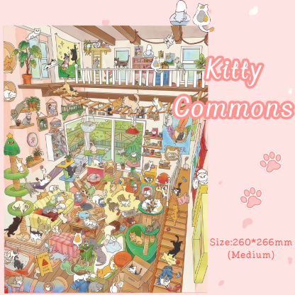 Kitty Commons DIY 3D Sticker Collection - Cute Miniature Scene