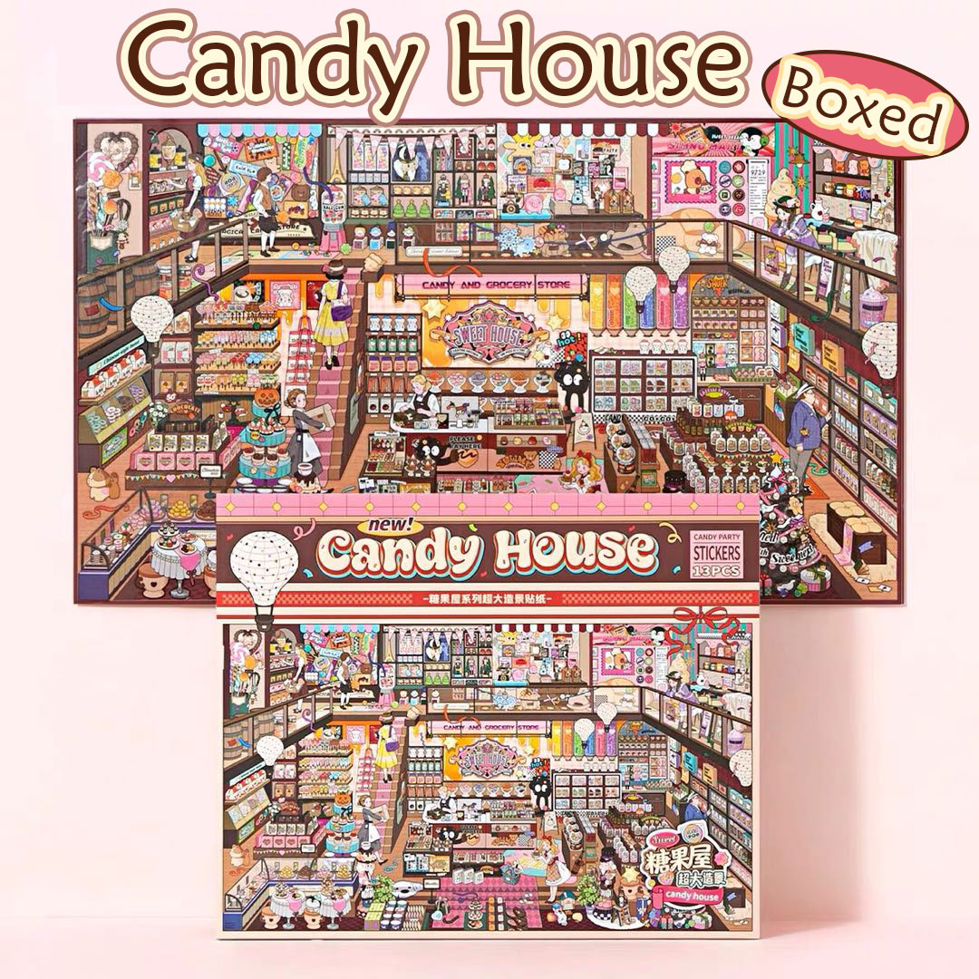 Sweet Shop DIY 3D Scene Stickers Collection - 2 Cute Miniature Scenes