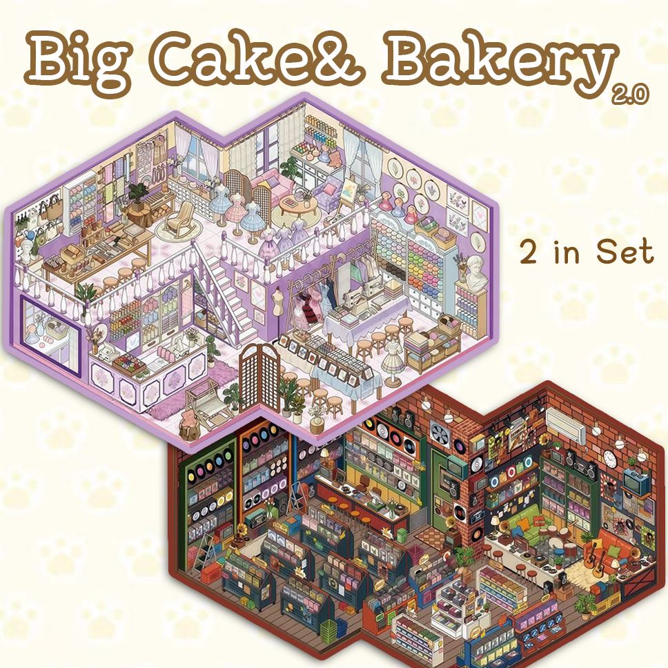 Big Cake&Bakery 2.0 DIY 3D Sticker Collection - 2 Cute Miniature Scene