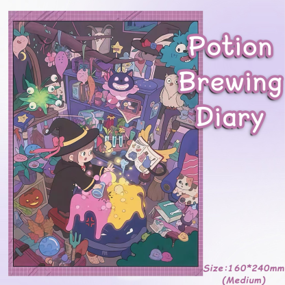 Witch Series 3D Sticker Collection - 3 Cute Miniature Scene