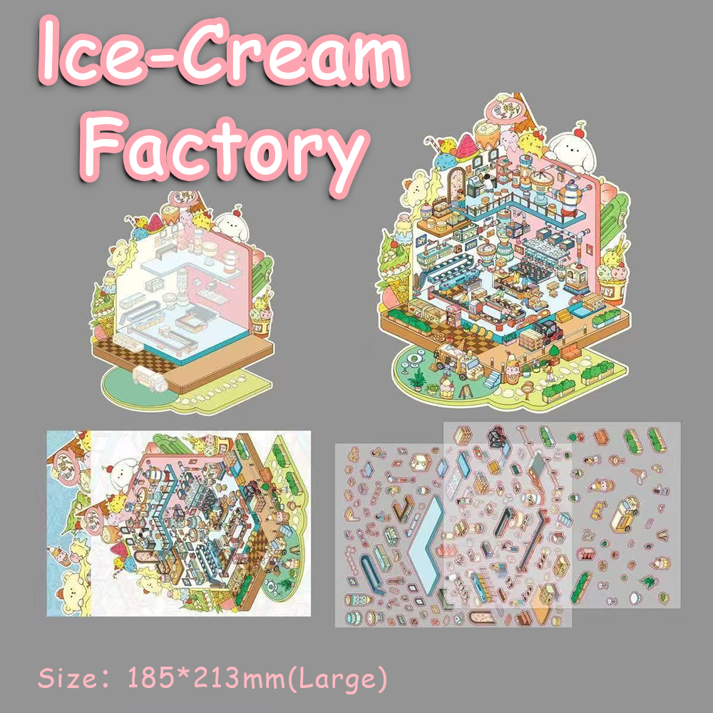 Factory Series DIY 3D Sticker Collection - 2 Cute Miniature Scenes