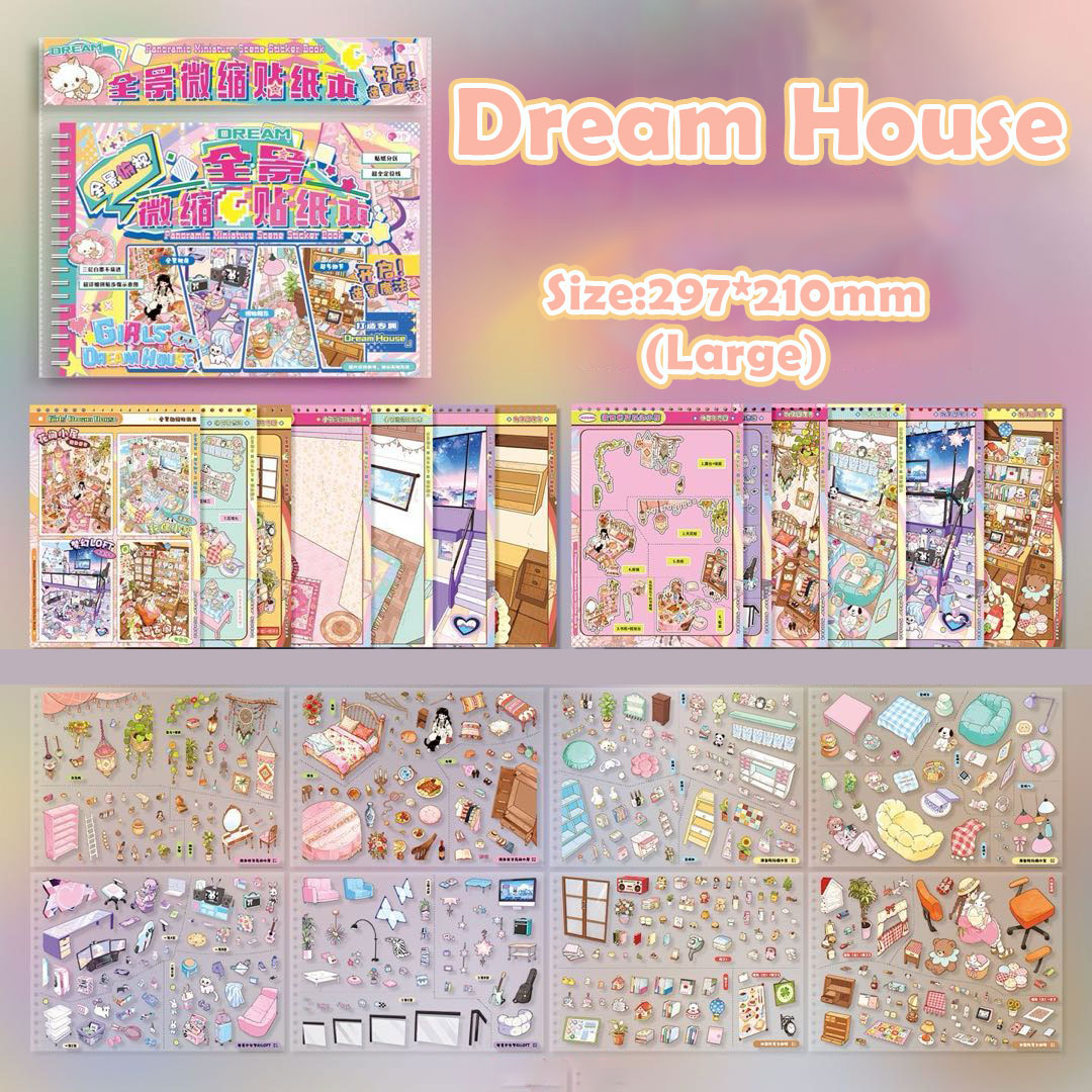 Dream House Book  DIY 3D Scene Stickers - Cute Miniature Scene