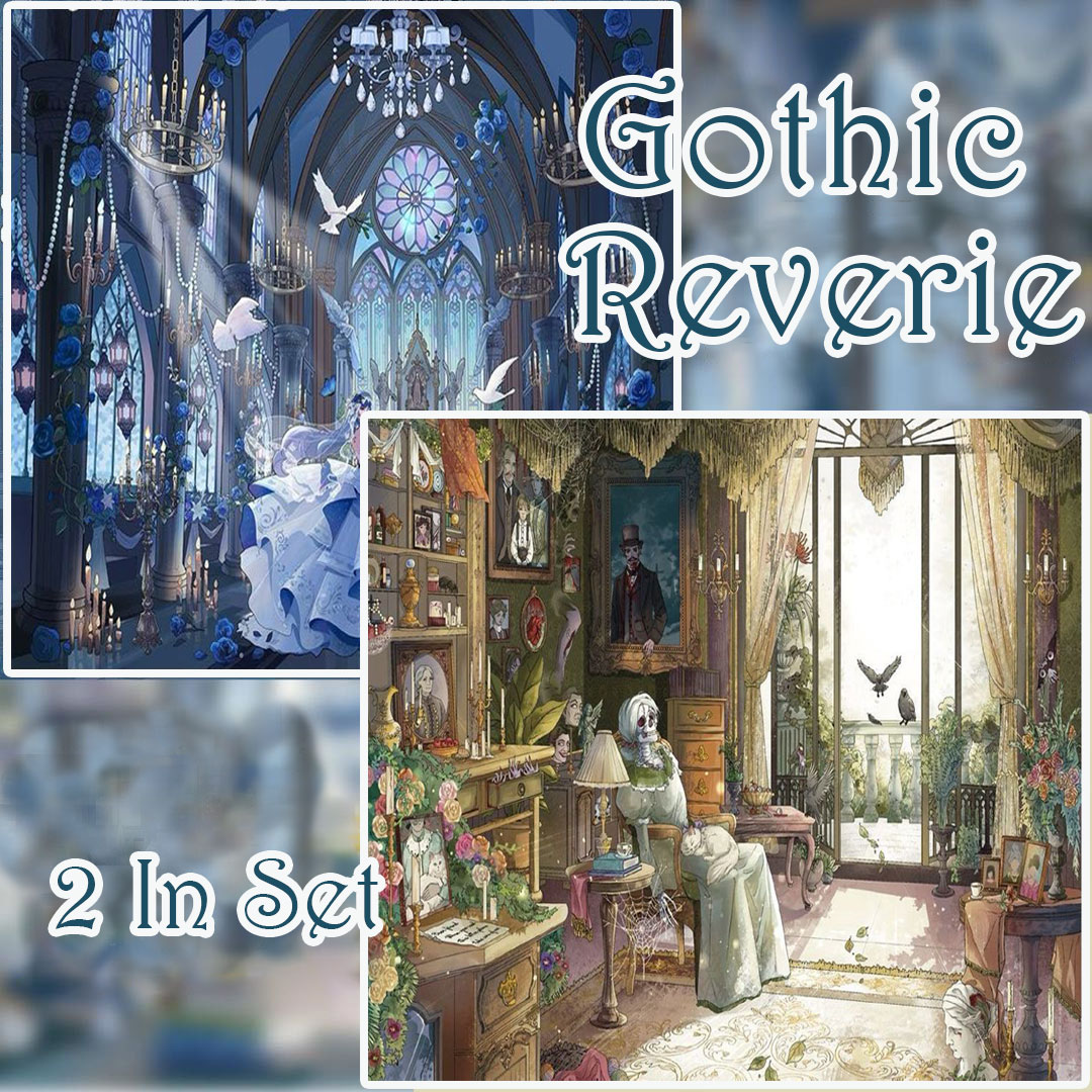 Gothic Reverie DIY 3D Scene Stickers Collection - 2 Cute Miniature Scenes