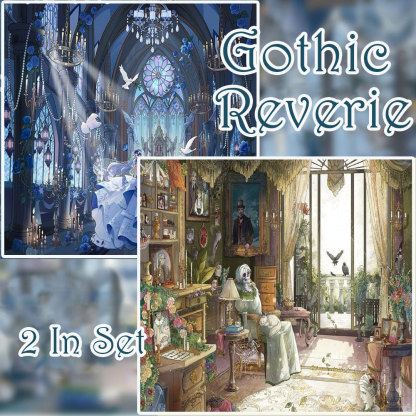 Gothic Reverie DIY 3D Scene Stickers Collection - 2 Cute Miniature Scenes