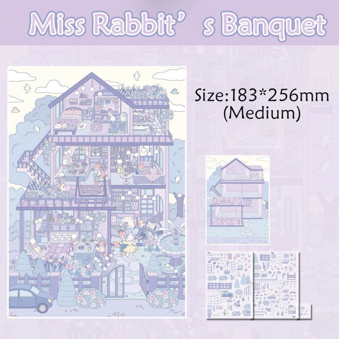 Twin Vistas DIY 3D Scene Stickers Collection - 5 Cute Miniature Scenes
