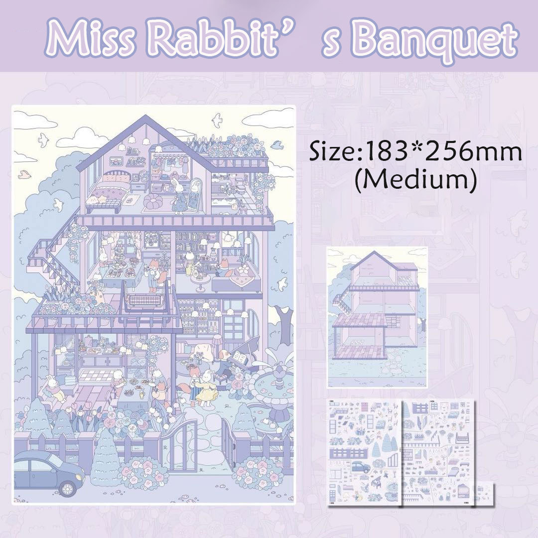 Twin Vistas DIY 3D Scene Stickers Collection - 5 Cute Miniature Scenes