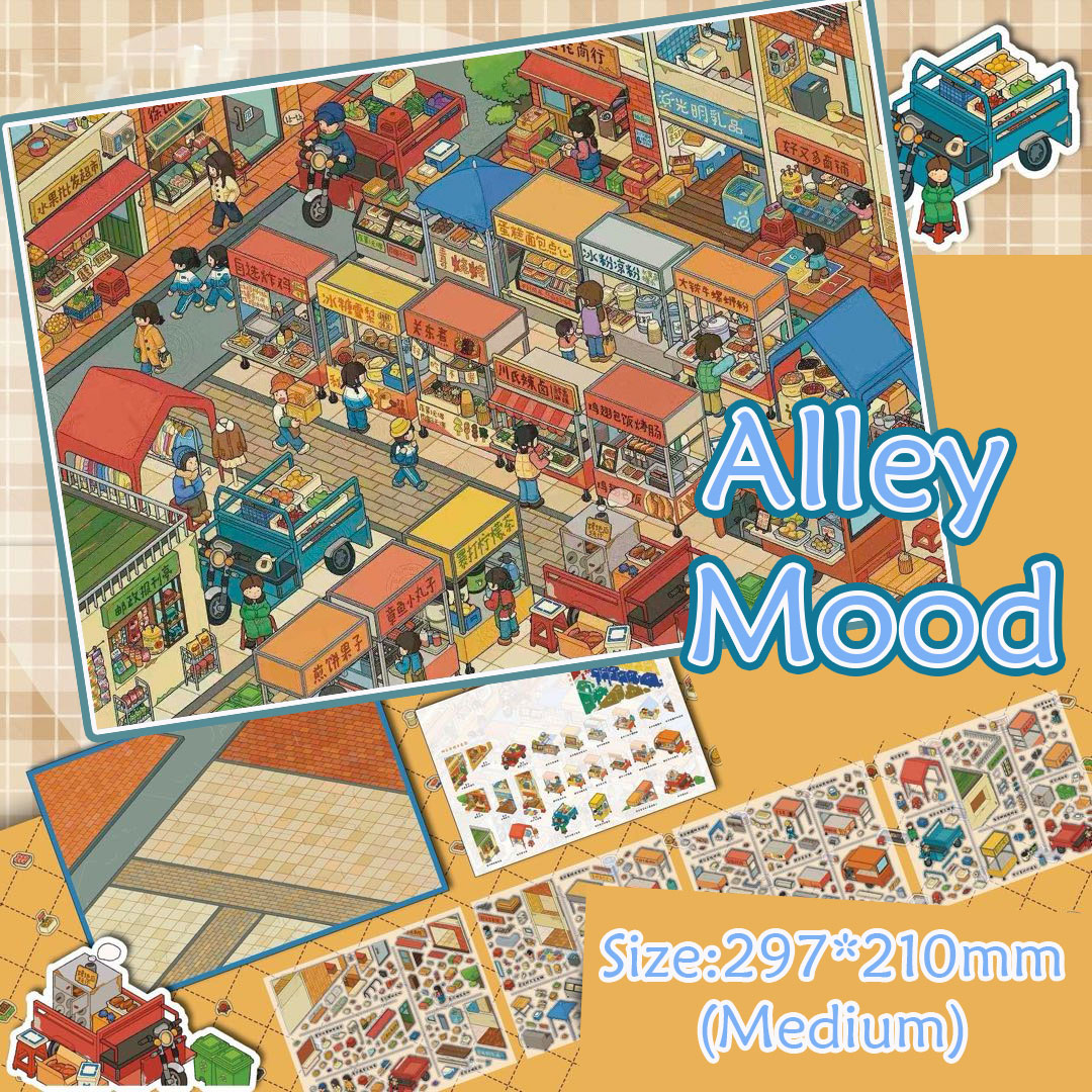 Urban Glimpse DIY 3D Scene Stickers Collection - 2 Cute Miniature Scenes